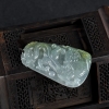 缅甸天然糯种翡翠龙牌吊坠-红掌柜