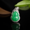 18K糯种阳绿翡翠葫芦吊坠-红掌柜