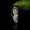 18K糯冰种翡翠沙弥吊坠-红掌柜
