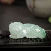 天然缅甸豆种浅绿翡翠貔貅吊坠-红掌柜