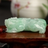 天然缅甸豆种浅绿翡翠貔貅吊坠-红掌柜