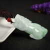 缅甸豆种飘翠翡翠貔貅吊坠-红掌柜