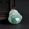 天然糯种蓝绿翡翠弥勒佛吊坠-红掌柜