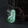天然飘翠翡翠仿古龙吊坠-红掌柜