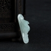 天然糯种浅绿翡翠子鼠运财吊坠-红掌柜