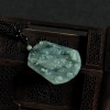 缅甸天然糯冰种翡翠龙牌吊坠-红掌柜