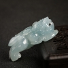 天然糯冰种蓝绿翡翠貔貅吊坠 - 红掌柜