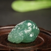 缅甸A货天然糯种深绿翡翠龙头吊坠 - 红掌柜