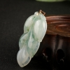 缅甸糯冰种飘花翡翠金枝玉叶吊坠-红掌柜