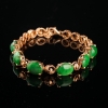 18K金镶缅甸糯种翠绿翡翠手链-红掌柜