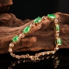 18K金镶糯种翠绿翡翠手链-红掌柜