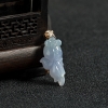 缅甸糯种浅紫翡翠金鱼吊坠-红掌柜