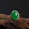 糯冰种翠绿翡翠戒面-红掌柜