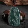 缅甸天然糯种蓝绿翡翠辰龙吊坠-红掌柜