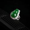 缅甸糯种翠绿翡翠葫芦戒指-红掌柜