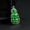 糯冰种翠绿翡翠观音吊坠-红掌柜