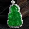 18k糯冰种翠绿翡翠吊坠-红掌柜