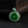 18k豆种翠绿翡翠平安扣吊坠-红掌柜