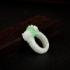 天然豆种飘翠翡翠貔貅扳指-红掌柜