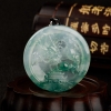 缅甸天然糯冰种飘花翡翠辰龙吊坠-红掌柜