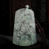 糯冰种飘翠翡翠龙牌吊坠-红掌柜