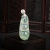 18K冰种飘花翡翠连中三元吊坠-红掌柜