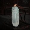 18K糯冰种翡翠福在眼前吊坠-红掌柜