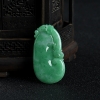 豆种豆绿翡翠如意吊坠-红掌柜