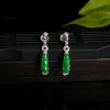 18k糯种翠绿翡翠耳坠-红掌柜