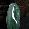 缅甸天然糯冰种飘翠翡翠吊坠-红掌柜