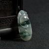 缅甸糯冰种飘花翡翠如意吊坠-红掌柜