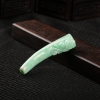 天然豆种飘翠翡翠烟嘴-红掌柜
