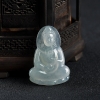 糯冰种灰绿翡翠观音吊坠-红掌柜