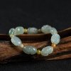缅甸天然糯冰种浅绿翡翠手串-红掌柜