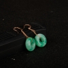 糯种阳绿翡翠耳坠-红掌柜