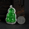缅甸糯冰种翠绿翡翠观音吊坠-红掌柜