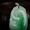 缅甸天然糯种飘翠翡翠吊坠-红掌柜