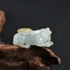 缅甸天然糯种俏色翡翠貔貅吊坠-红掌柜