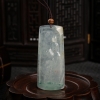 冰种飘花翡翠悟道吊坠-红掌柜
