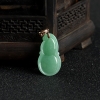 缅甸天然A货豆种豆绿翡翠福禄吊坠-红掌柜