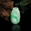 缅甸天然豆种豆绿翡翠如意吊坠-红掌柜