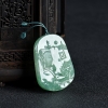 天然糯种蓝绿翡翠观音吊坠-红掌柜