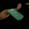 天然糯种深绿翡翠凤凰牌吊坠-红掌柜