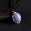 豆种紫罗兰翡翠蛋面吊坠-红掌柜