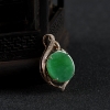 糯种翠绿翡翠无事牌吊坠-红掌柜