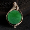 18k糯种翠绿翡翠吊坠-红掌柜
