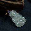 冰糯种翡翠带黄翡观音吊坠 - 红掌柜珠宝