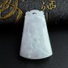 翡翠糯种点绿喜上眉梢方牌吊坠- 红掌柜珠宝