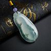 冰种飘蓝花福瓜吊坠-红掌柜珠宝