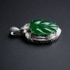 冰糯种满绿翡翠叶子吊坠 - 红掌柜